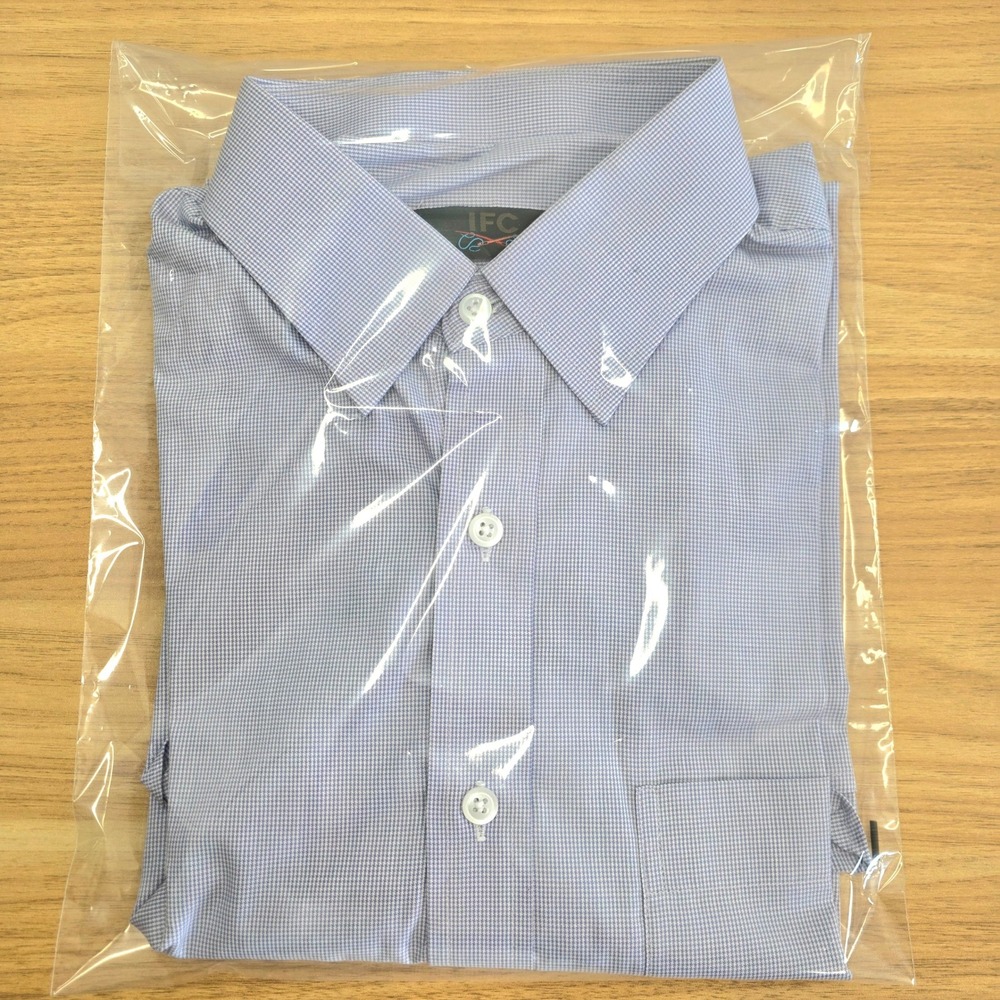 Mens IFC Light Purple Checkered Button‎ Up Dress Shirt Work Office